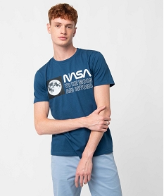 GEMO Tee-shirt homme avec motif de lespace - Nasa Bleu