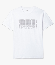 tee-shirt homme a manches courtes et motif en relief blanc tee-shirtsC847801_4