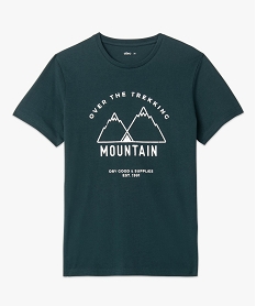 tee-shirt homme a manches courtes et motif montagne vert tee-shirtsC848001_4