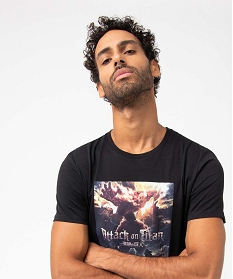 tee-shirt homme avec motif buste - attack on titan noir tee-shirtsC848301_1