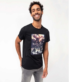 tee-shirt homme avec motif buste - attack on titan noir tee-shirtsC848301_2