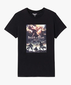 tee-shirt homme avec motif buste - attack on titan noirC848301_4