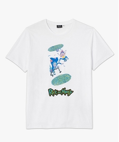 GEMO Tee-shirt homme à manches courtes imprimé - Rick & Morty Blanc