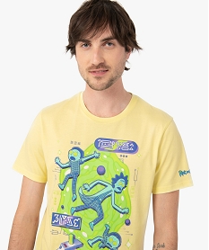 tee-shirt homme a manches courtes motif xxl - rick and morty jaune tee-shirtsC848501_2