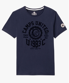 tee-shirt homme avec inscription velours - camps united bleu tee-shirtsC848801_4