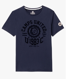 tee-shirt homme avec inscription velours - camps united bleuC848801_4