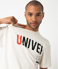 tee-shirt homme a manches courtes oversize avec inscriptions blanc tee-shirtsC849401_1