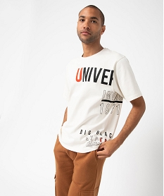 tee-shirt homme a manches courtes oversize avec inscriptions blanc tee-shirtsC849401_2