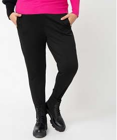 pantalon fuseau femme grande taille uni noir leggings et jeggingsC850201_1