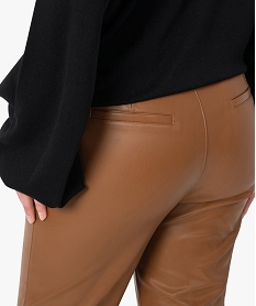 pantalon femme en synthetique imitation cuir orange leggings et jeggingsC850401_2