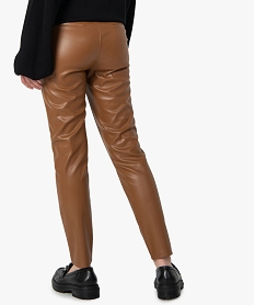 pantalon femme en synthetique imitation cuir orange leggings et jeggingsC850401_3