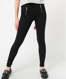 legging femme avec surpiqures et zip fantaisie noir leggings et jeggingsC850801_1