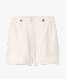 short femme en toile en maille texturee beige shortsC851201_4