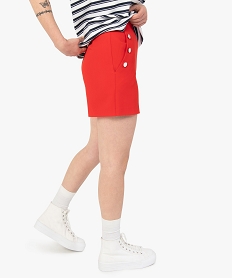 short femme taille haute avec boutons sur les cotes rouge shortsC851301_3