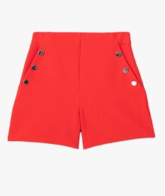 short femme taille haute avec boutons sur les cotes rouge shortsC851301_4