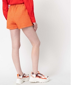 short femme a petits carreaux coupe ample orange shortsC851501_3