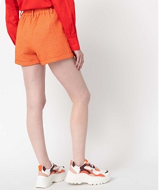 short femme a petits carreaux coupe ample orangeC851501_3