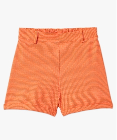 short femme a petits carreaux coupe ample orange shortsC851501_4