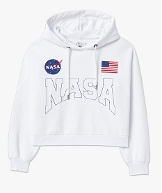 sweat femme court a capuche - nasa blanc sweatsC852201_4