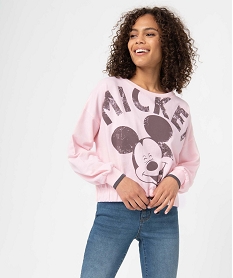 sweat femme avec motif mickey xxl - disney rose sweatsC852601_1