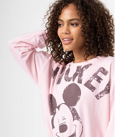 sweat femme avec motif mickey xxl - disney rose sweatsC852601_2