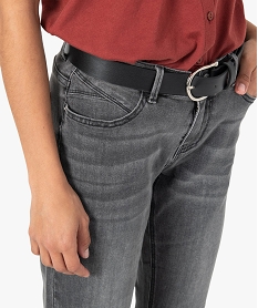 jean femme coupe slim longueur 78eme avec ceinture gris pantacourtsC855801_2
