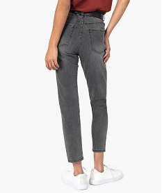 jean femme coupe slim longueur 78eme avec ceinture gris pantacourtsC855801_3