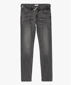 jean femme coupe slim longueur 78eme avec ceinture gris pantacourtsC855801_4