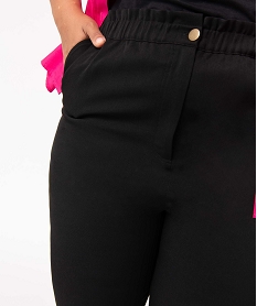 pantalon femme grande taille en toile coupe large noir pantalons et jeansC856301_2