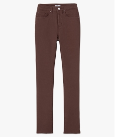 pantalon femme en coton stretch coupe regular brun pantalonsC856501_4