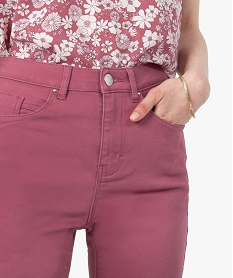 pantalon femme en coton stretch coupe regular violet pantalonsC856601_2