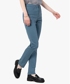 pantalon femme en coton stretch coupe regular bleu pantalonsC856701_1