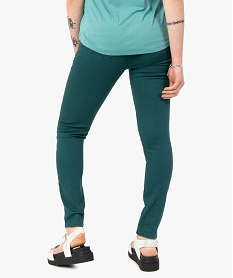 pantalon femme coupe slim en toile extensible vert pantalonsC856801_3