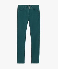 pantalon femme coupe slim en toile extensible vert pantalonsC856801_4