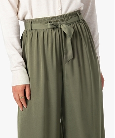 pantalon femme large en matiere satinee vert pantalonsC857101_2