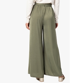 pantalon femme large en matiere satinee vert pantalonsC857101_3