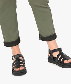 pantalon femme grande taille en coton stretch coupe regular vert pantalons et jeansC857401_2
