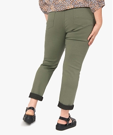 pantalon femme grande taille en coton stretch coupe regular vertC857401_3