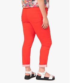 pantalon femme grande taille en coton stretch coupe regular rouge pantalons et jeansC857501_3