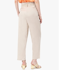 pantalon femme en lyocell avec ceinture en corde beige pantalonsC857601_3