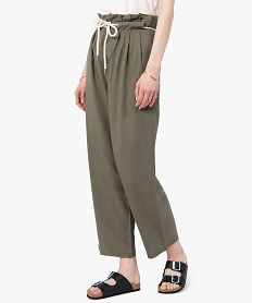 pantalon femme en lyocell avec ceinture en corde vert pantalonsC857701_1