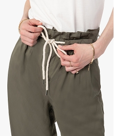 pantalon femme en lyocell avec ceinture en corde vert pantalonsC857701_2
