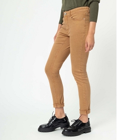 pantalon femme coupe slim en coton stretch orange pantalonsC858301_1
