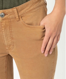 pantalon femme coupe slim en coton stretch orange pantalonsC858301_2