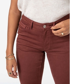 pantalon femme coupe slim en coton stretch brun pantalonsC858401_2