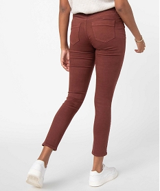 pantalon femme coupe slim en coton stretch brun pantalonsC858401_3