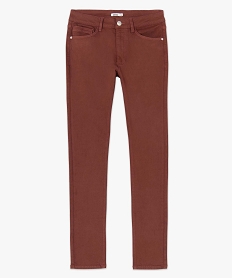 pantalon femme coupe slim en coton stretch brun pantalonsC858401_4
