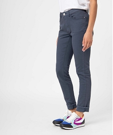 pantalon femme coupe slim en coton stretch bleu pantalonsC858501_1
