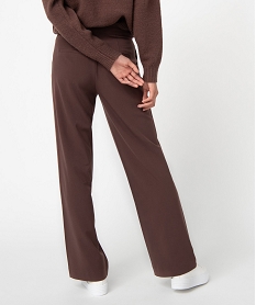 pantalon femme en toile coupe large brun pantalonsC858801_3