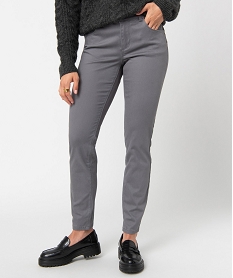 pantalon femme coupe slim effet push-up gris pantalonsC858901_1